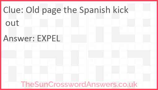 Old page the Spanish kick out Answer