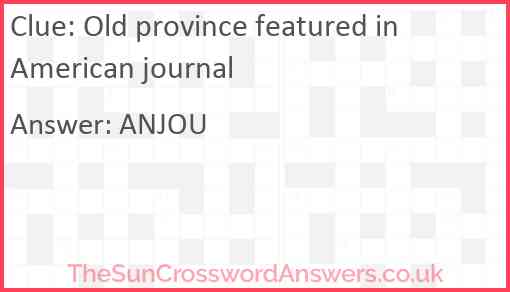 Old province featured in American journal Answer
