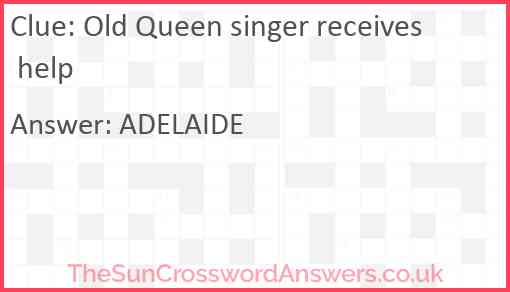Old Queen singer receives help Answer