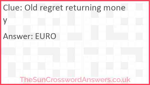 Old regret returning money Answer