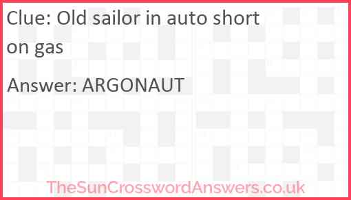 Old sailor in auto short on gas Answer