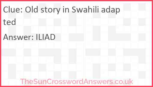 Old story in Swahili adapted Answer