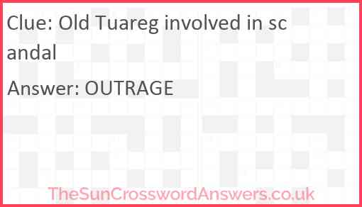 Old Tuareg involved in scandal Answer