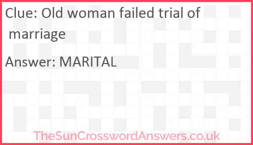 Old woman failed trial of marriage Answer