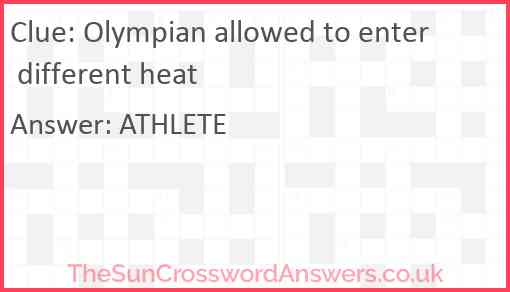 Olympian allowed to enter different heat Answer