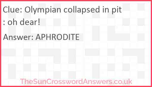 Olympian collapsed in pit: oh dear! Answer