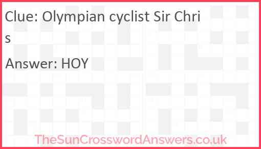 Olympian cyclist Sir Chris Answer