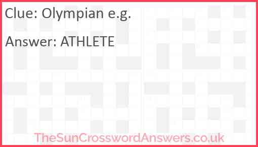 Olympian e.g. Answer