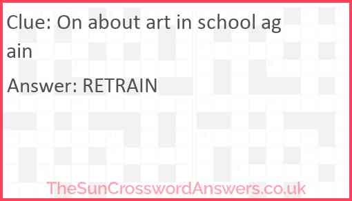 On about art in school again Answer