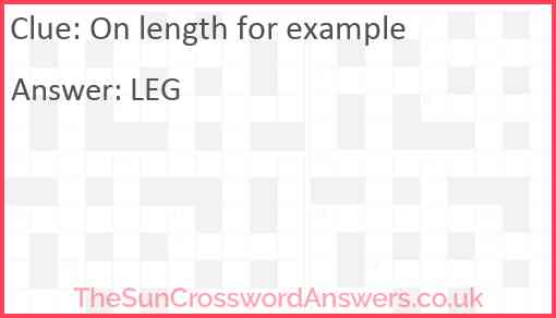 On length for example Answer