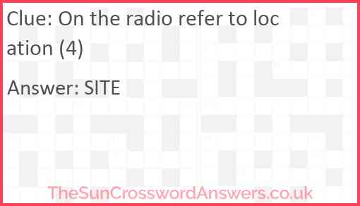 On the radio refer to location (4) Answer