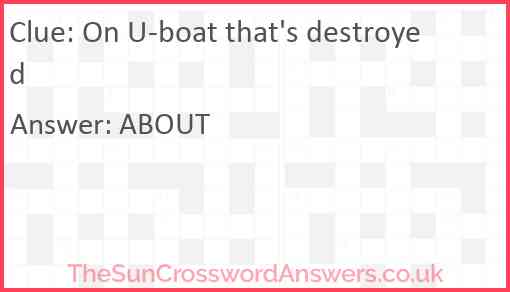 On U-boat that's destroyed Answer