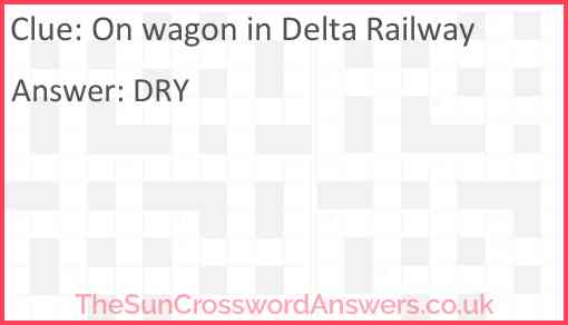 On wagon in Delta Railway Answer