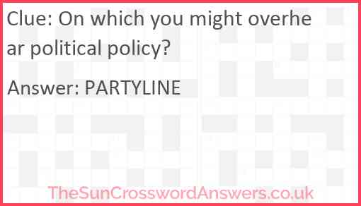 On which you might overhear political policy? Answer