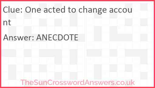 One acted to change account Answer