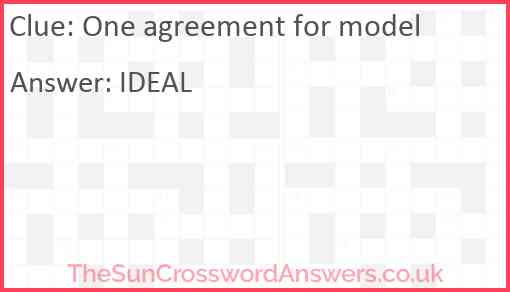 One agreement for model Answer