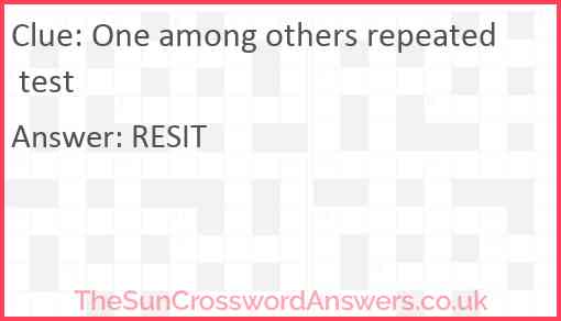 One among others repeated test Answer