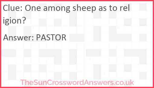 One among sheep as to religion? Answer