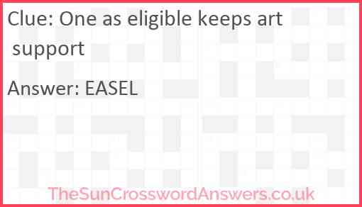 One as eligible keeps art support Answer