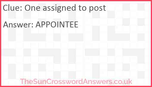 One assigned to post Answer