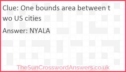 One bounds area between two US cities Answer