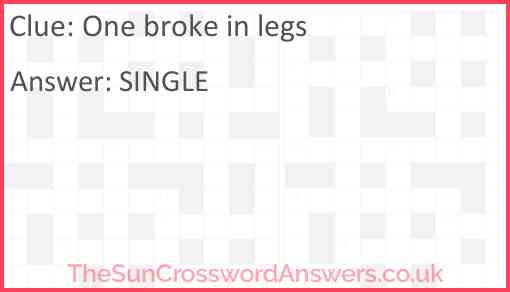 One broke in legs Answer
