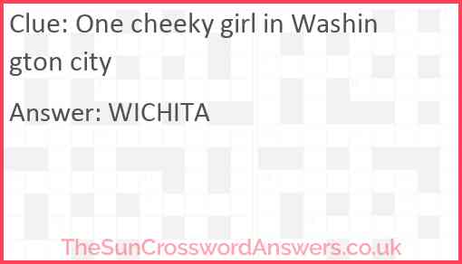 One cheeky girl in Washington city Answer