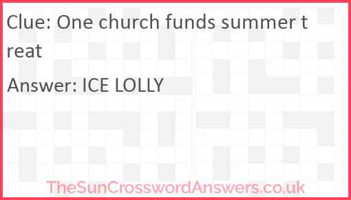 One church funds summer treat Answer