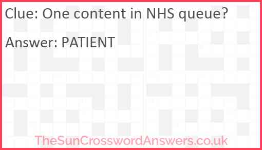 One content in NHS queue? Answer