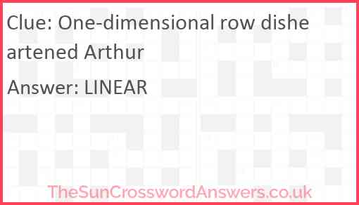 One-dimensional row disheartened Arthur Answer