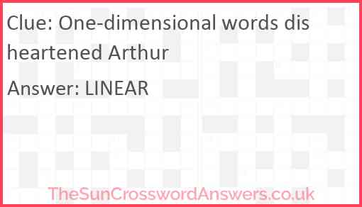 One-dimensional words disheartened Arthur Answer