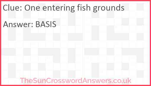 One entering fish grounds Answer