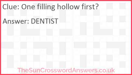 One filling hollow first? Answer