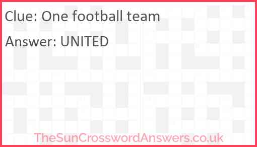 One football team? Answer