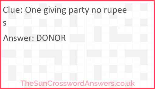 One giving party no rupees Answer