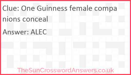 One Guinness female companions conceal Answer