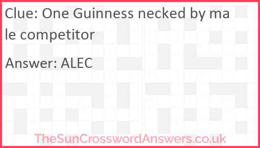 One Guinness necked by male competitor Answer