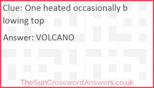 One heated occasionally blowing top Answer