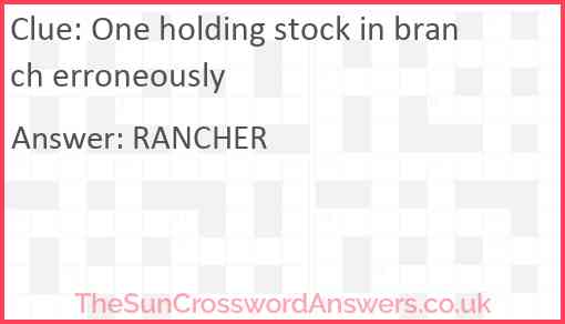 One holding stock in branch erroneously Answer