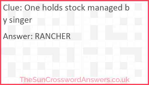 One holds stock managed by singer Answer