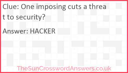 One imposing cuts a threat to security? Answer