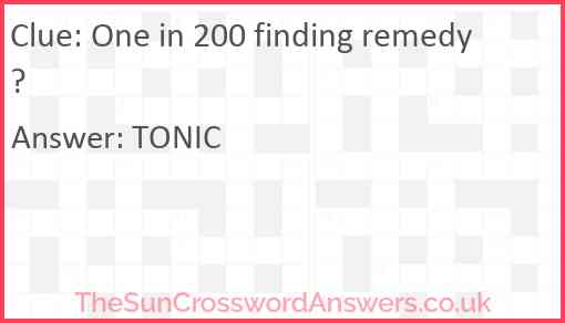 One in 200 finding remedy? Answer
