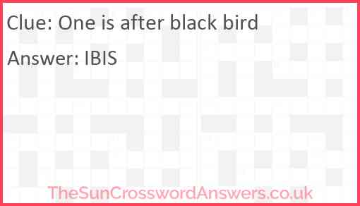 One is after black bird Answer