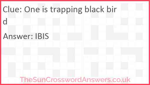 One is trapping black bird Answer