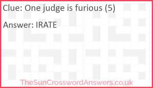 One judge is furious (5) Answer