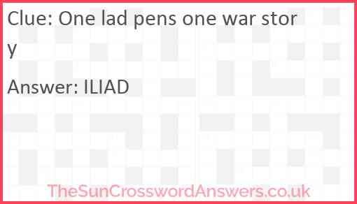 One lad pens one war story Answer
