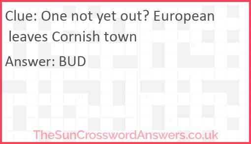One not yet out? European leaves Cornish town Answer