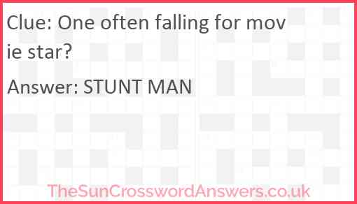 One often falling for movie star? Answer