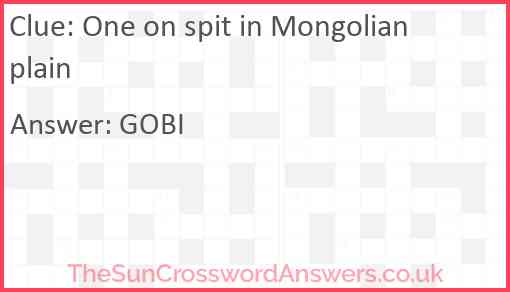 One on spit in Mongolian plain Answer