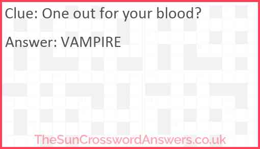 One out for your blood? Answer